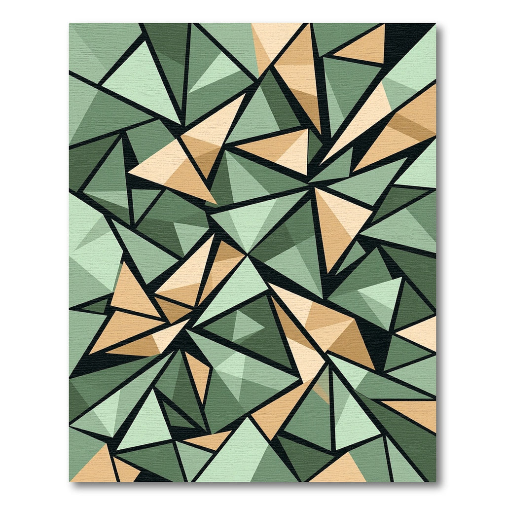 Sage and Sand Geometric Prism Rug