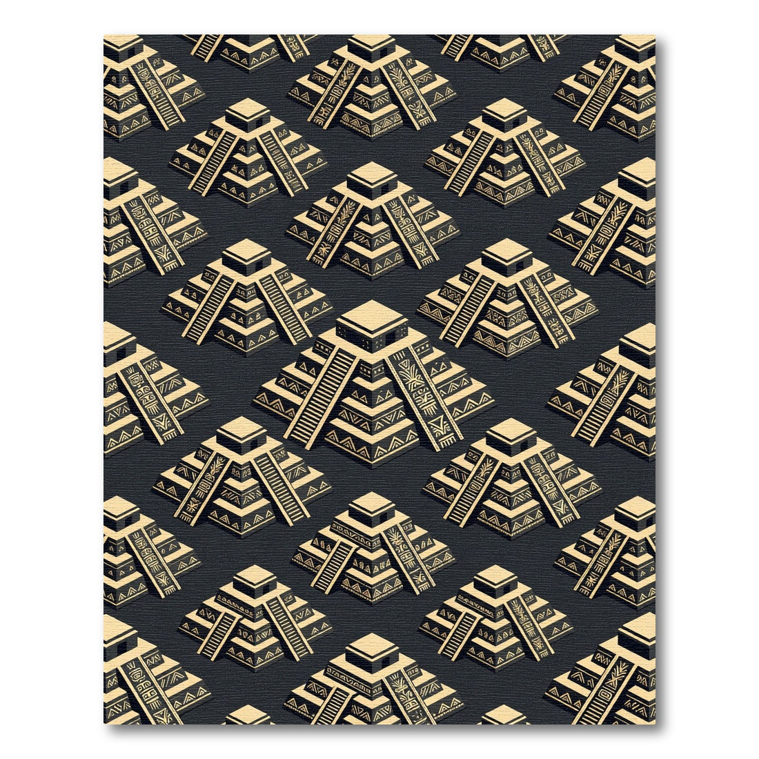 Aztec Pyramid Geometric Cream Charcoal Rug