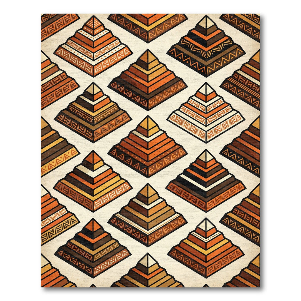 Earthy Tone Layered Pyramid Rug