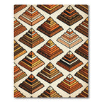 Earthy Tone Layered Pyramid Rug