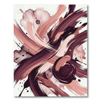 Abstract Wine and Rose Brushstroke Rug