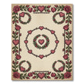 Crimson Rose Heart Chain Border Rug
