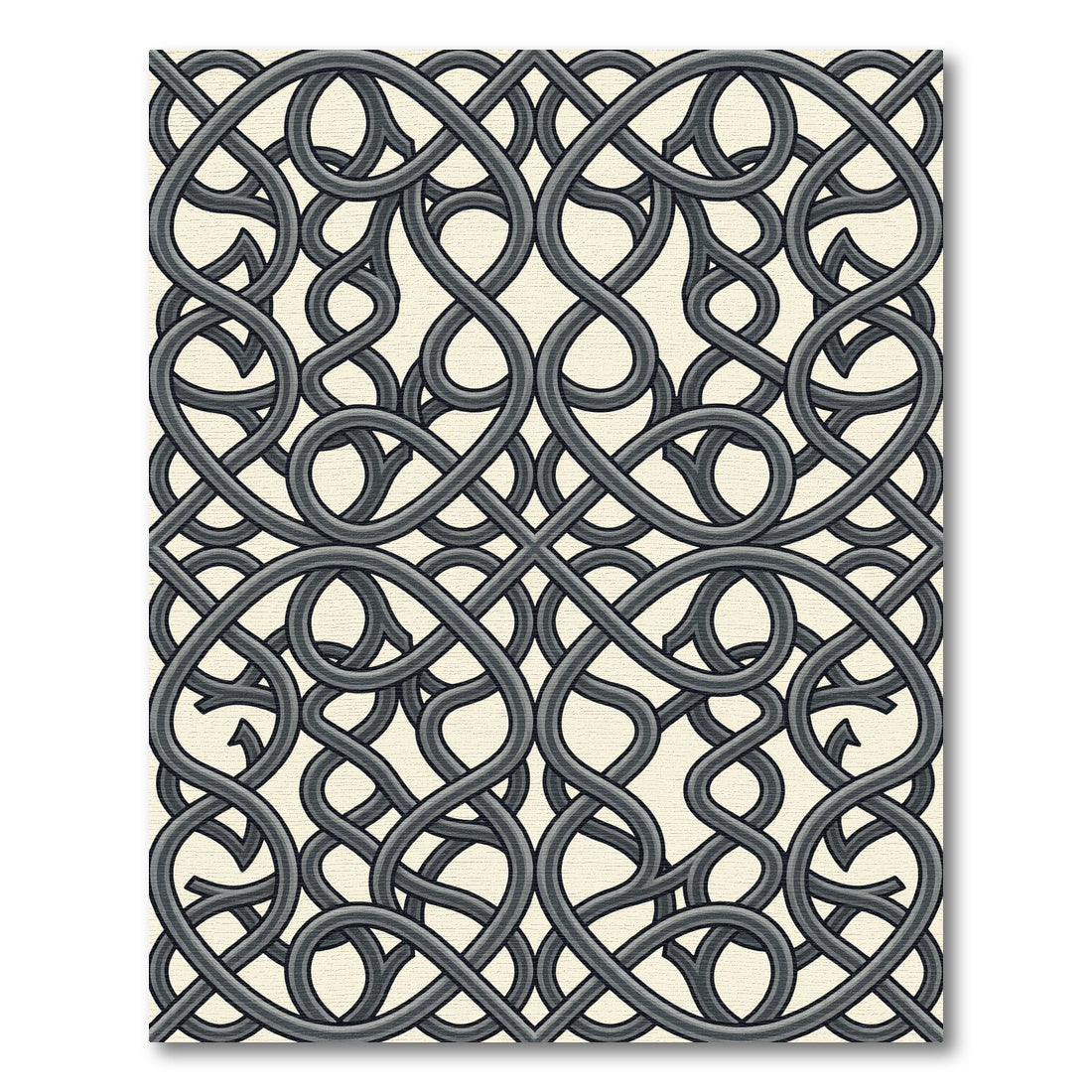 Gray Intertwined Knotwork Classic All Over Rug