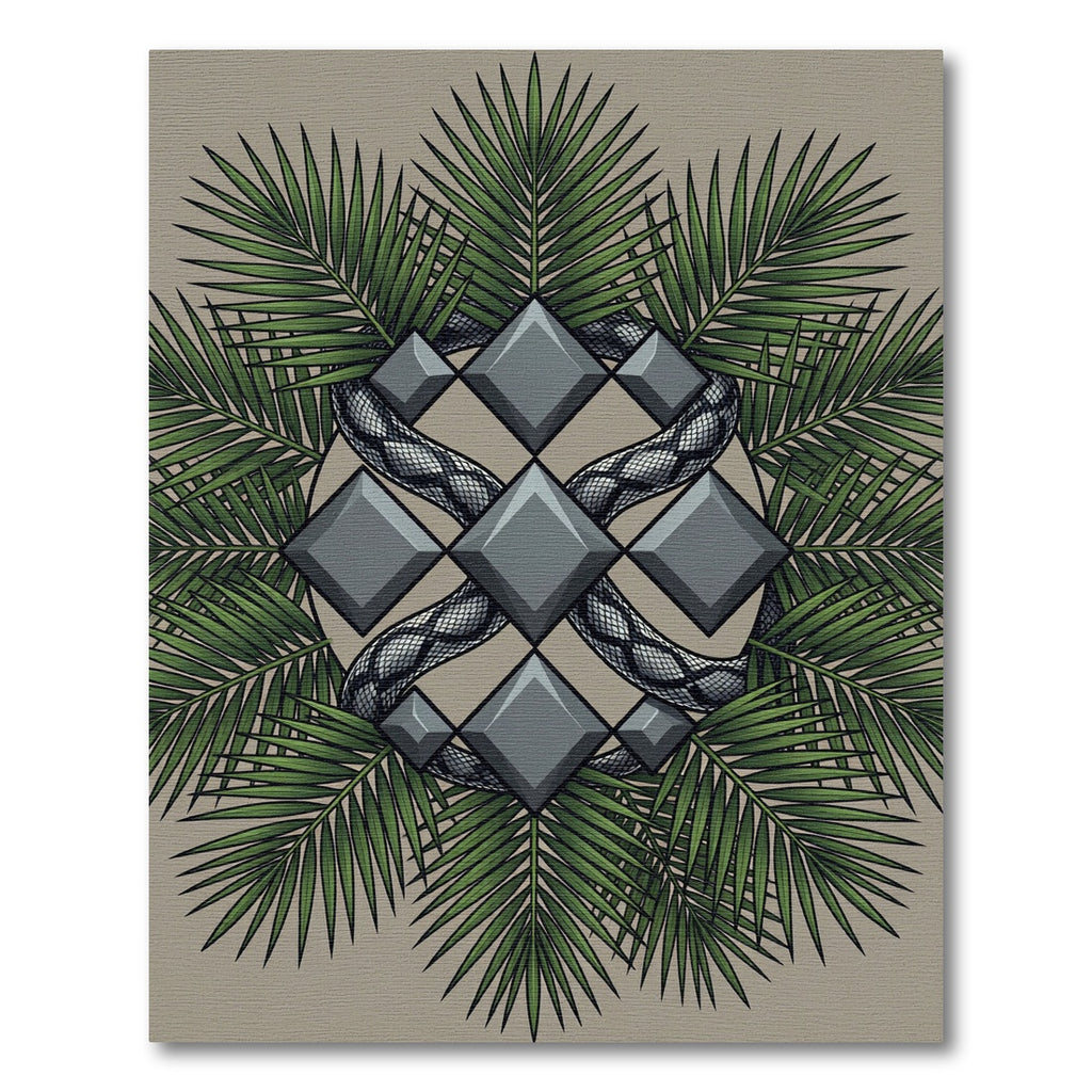 Tropical Serpent and Diamond Geo Rug