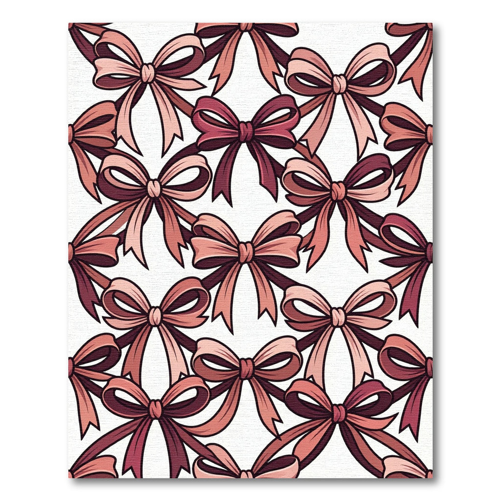 Elegant Mauve Chiffon Ribbon Bows Rug