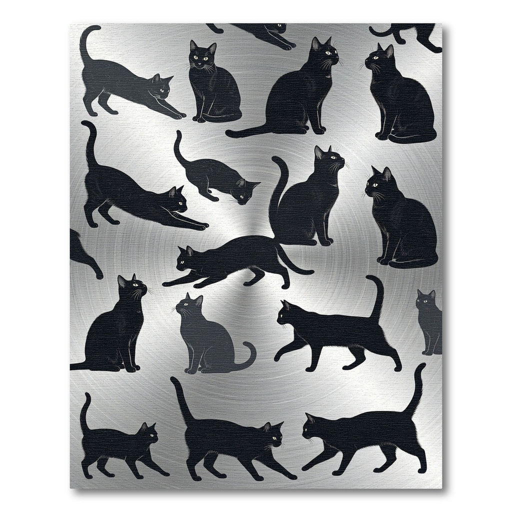 Black Cats Silhouettes Throughout Rug