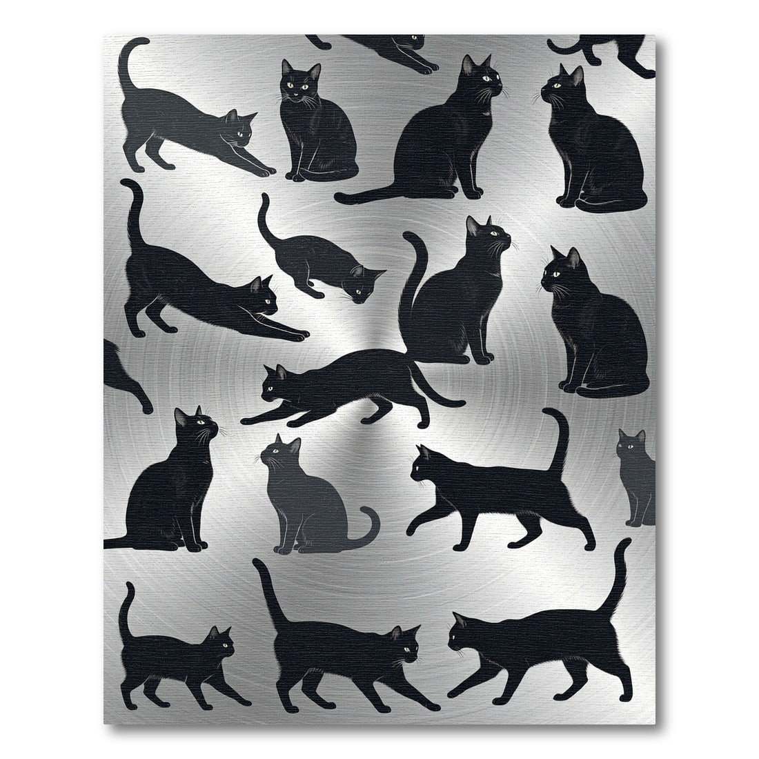 Black Cats Silhouettes Throughout Rug