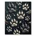 Gray Abstract Paw Impression Rug