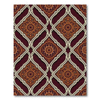 Crimson Orange Medallion Lattice Rug