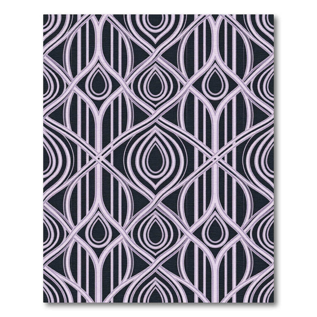 Lavender Art Deco Interlocking Geometric Rug
