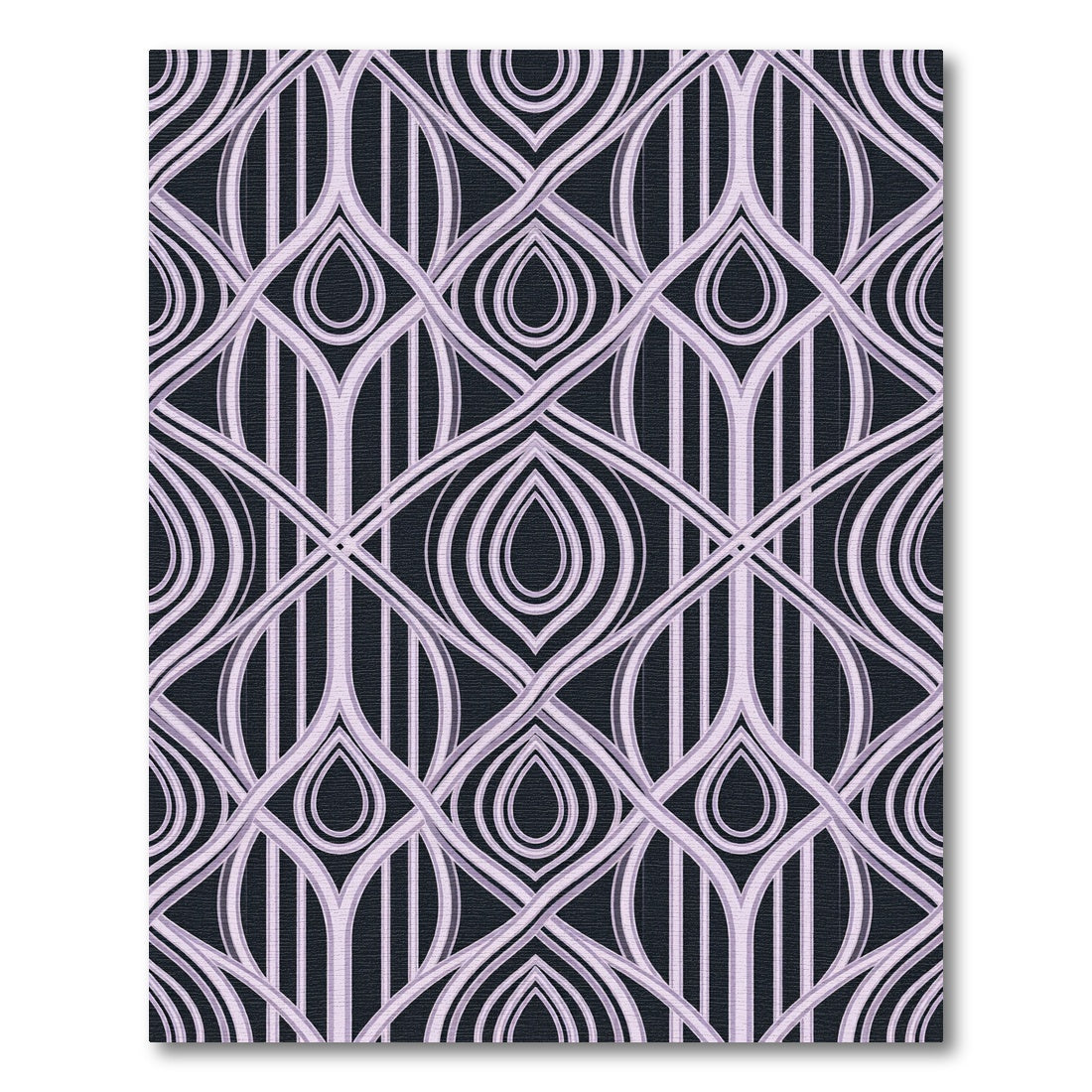 Lavender Art Deco Interlocking Geometric Rug