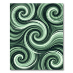 Emerald Green Swirl Composition Rug