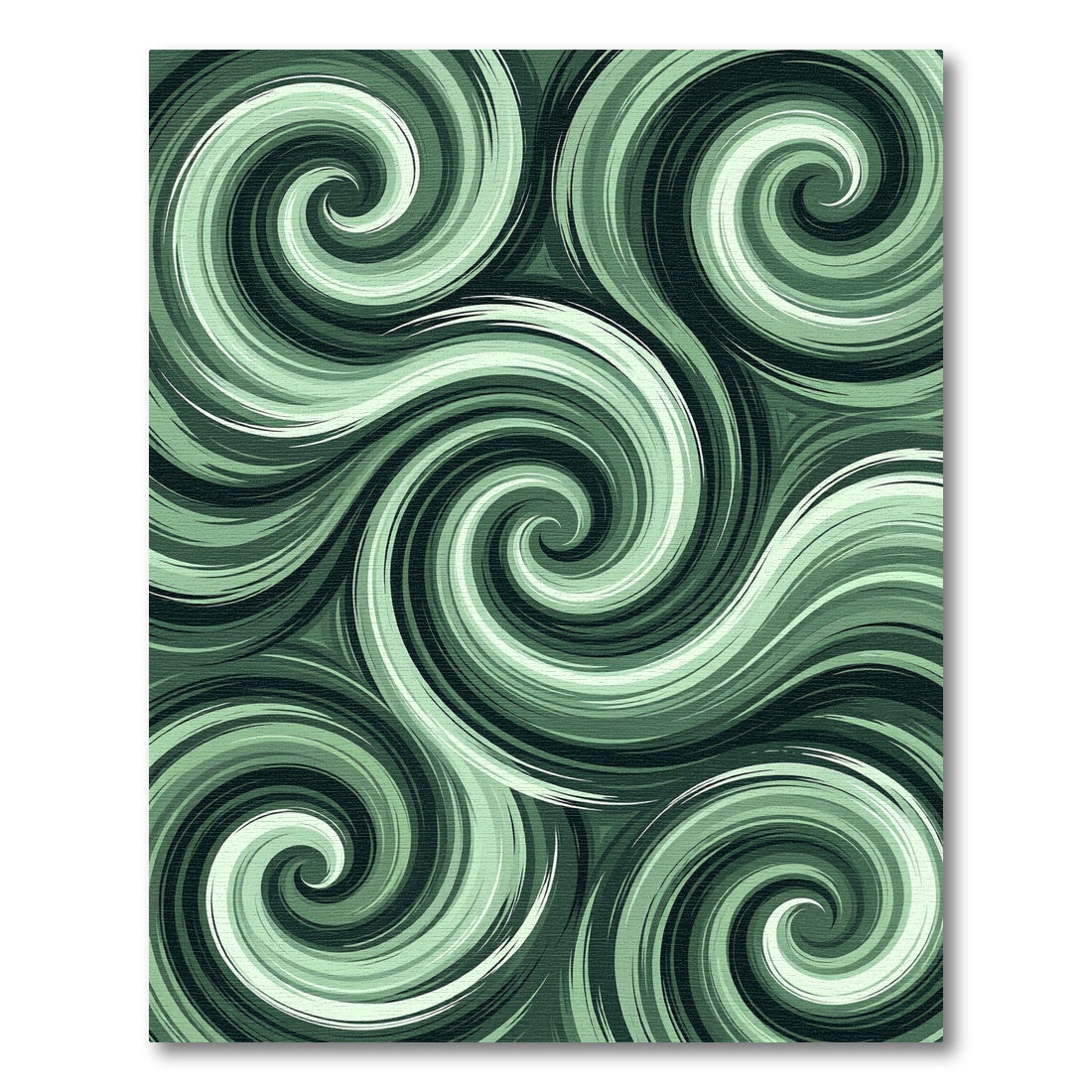 Emerald Green Swirl Composition Rug