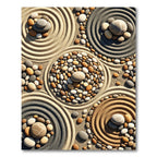 Zen Round Pebble Stone Earth Mosaic Rug