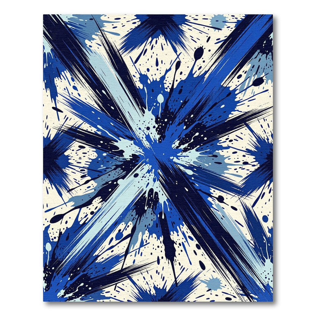 Explosive Blue Splash Burst Composed Rug