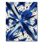 Explosive Blue Splash Burst Composed Rug
