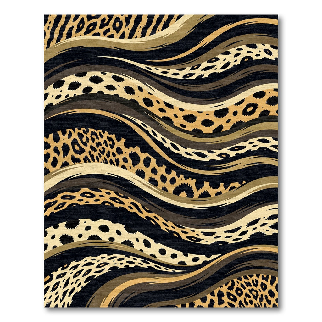 Bold Leopard Graphic Wavy Stripes Rug