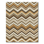 Earthy Chevron Zigzag Brown Beige Rug