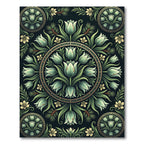 Green Floral Medallion Harmony Rug