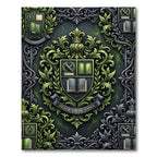 Emerald Academic Heraldic Scholastic Emblem Rug