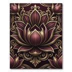 Regal Plum Lotus Gold Relief Rug