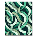 Modern Mint Green Abstract Arched Swirls Rug