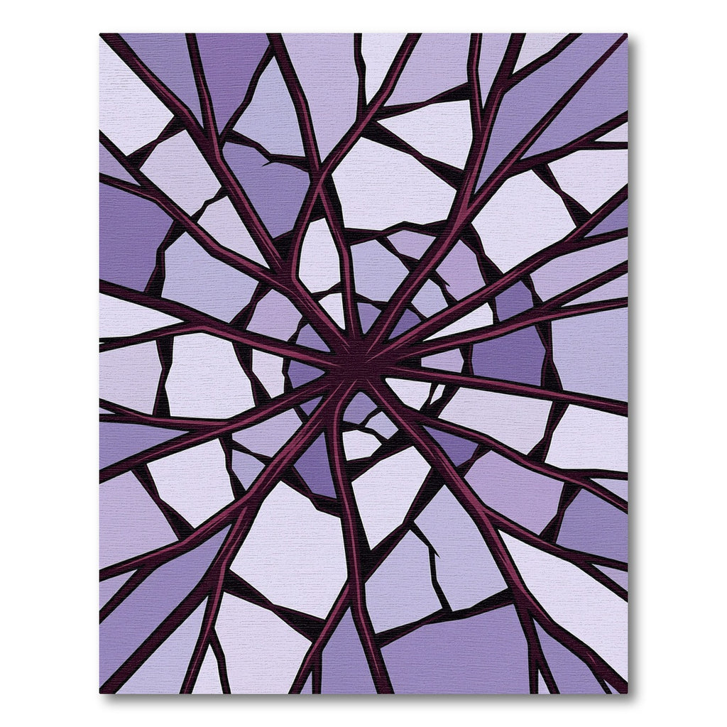 Crimson Branch Radiating Stained Glass Rug