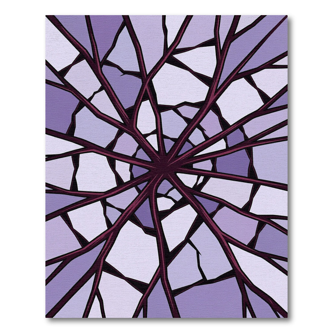 Crimson Branch Radiating Stained Glass Rug