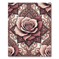 Dusty Rose Floral Medallion Rug