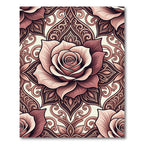Dusty Rose Floral Medallion Rug
