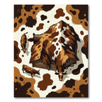Brown White Bovine Farmhouse Hide Rug
