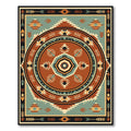 Southwestern Geometric Terracotta Medallion Rug
