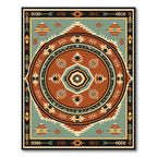 Southwestern Geometric Terracotta Medallion Rug