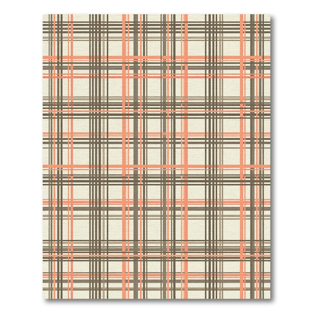 Terracotta Brown Cream Plaid Harmony Rug