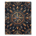 Ornate Compass Arrow Navigation Art Rug