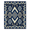 Indigo Blue Geometric Ikat Diamond Rug