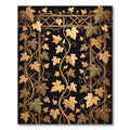 Gilded Vine Lattice Black Rug