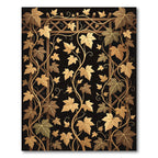 Gilded Vine Lattice Black Rug