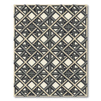 Modern Gray Intersecting Lattice Grid Rug