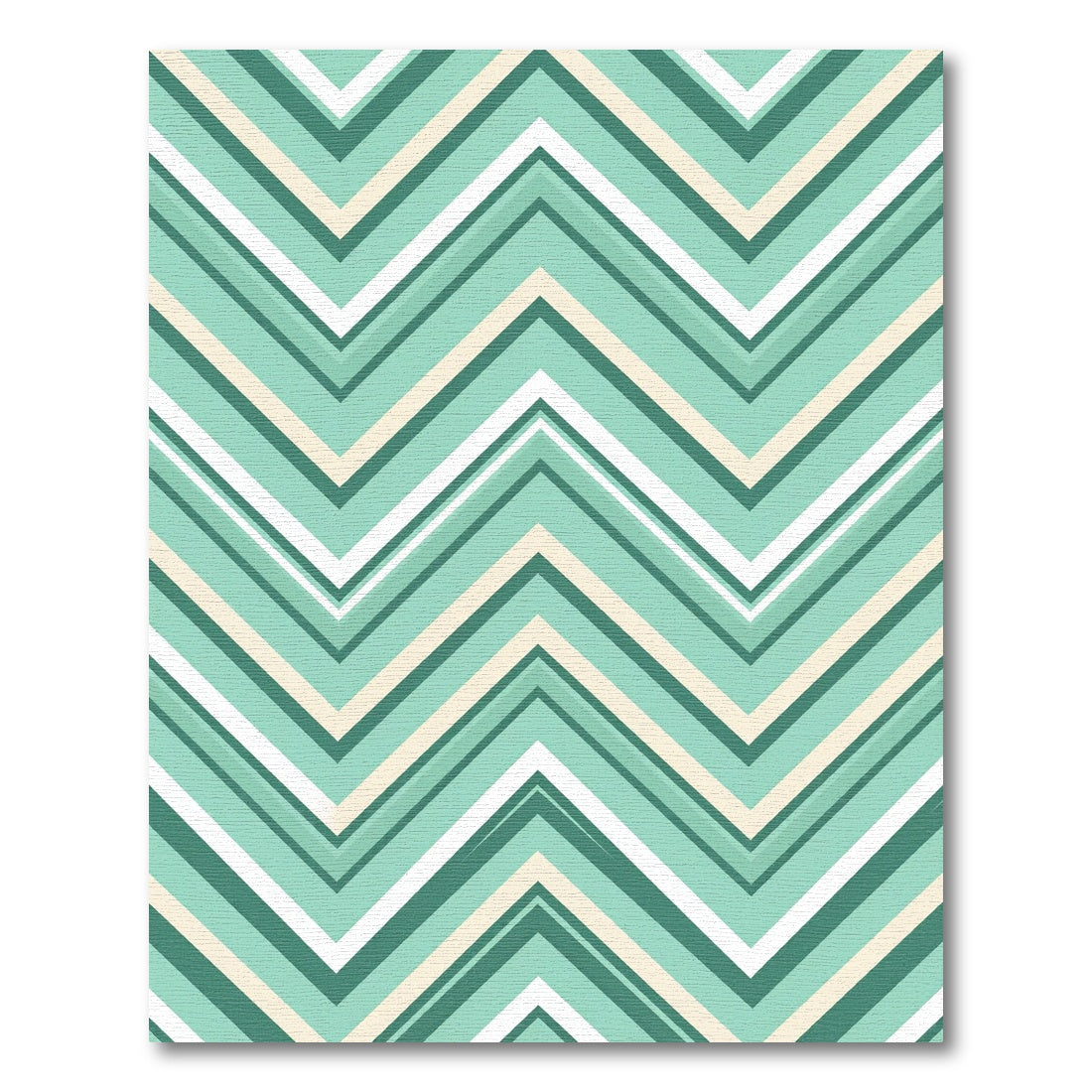 Modern Aqua Chevron Zigzag Geometric Rug