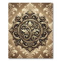 Ornate Gold Floral Medallion Background Rug