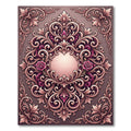 Ornate Rose and Scrollwork Framed Rug