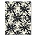 Monochrome Rotating Propeller Vortex Graphic Rug