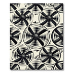Monochrome Rotating Propeller Vortex Graphic Rug