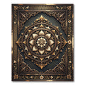 Ornate Golden Floral Mandala Dark Bronze Rug