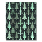 Minimalist Sage Green Evergreen Forest Rug