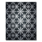 Silver Winter Snowflake Geometric Grid Rug