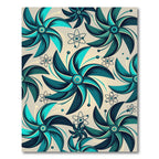Teal Emerald Atomic Pinwheel Rug