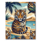 Bold Tiger Palm Beach Serene Scene Rug