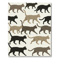 Minimalist Cats Walking Neutral Art Rug
